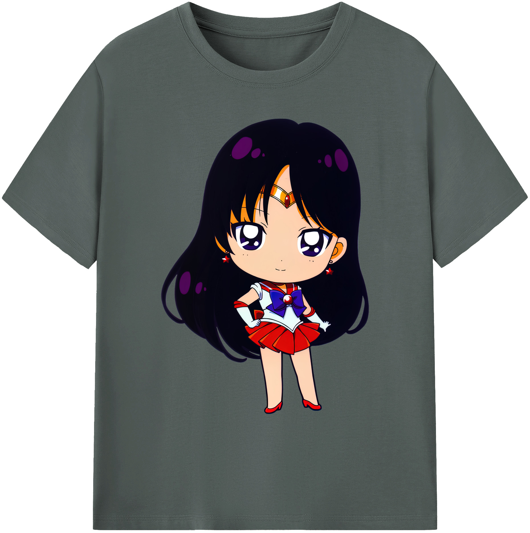 （画像用） 美少女戦士セーラームーン 火野レイ ひの レイ Sailor Moon Hino Rei （セーラーマーズ,Sailor Mars） 綿100％ メンズ半袖Tシャツ｜肌触りやわらか＆通気性